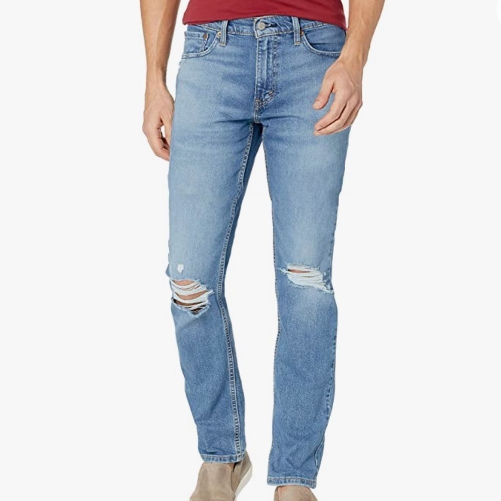 Levi's Men's 511 Slim-Fit Ripped Flex Jeans Blue Wash